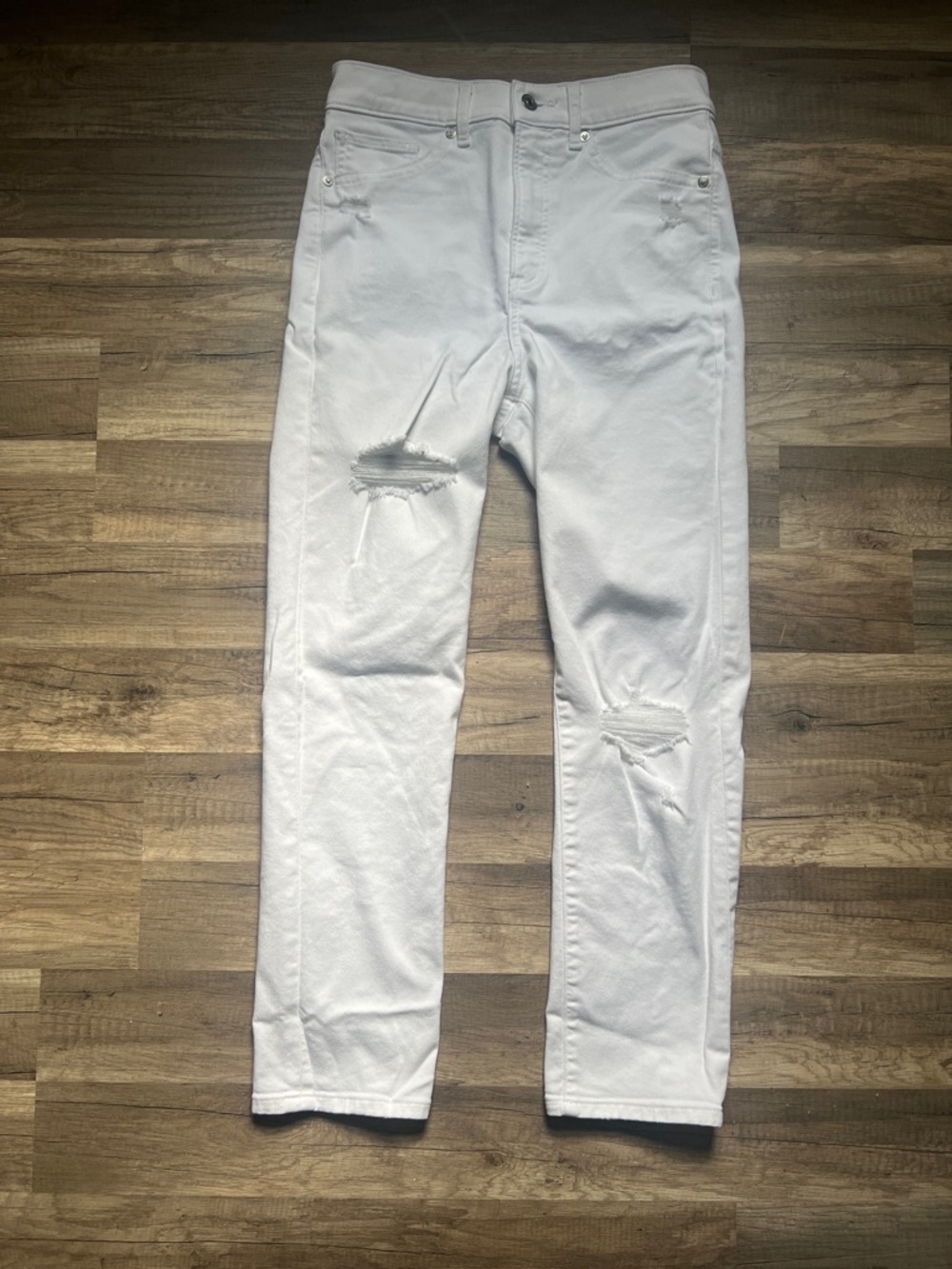 White Distressed Skinny Jeans- Express